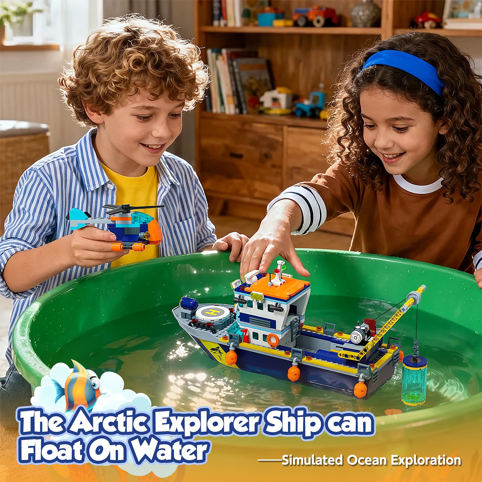 JAEUZKJYDA Explorer ship crane action ideal for pretend missions.