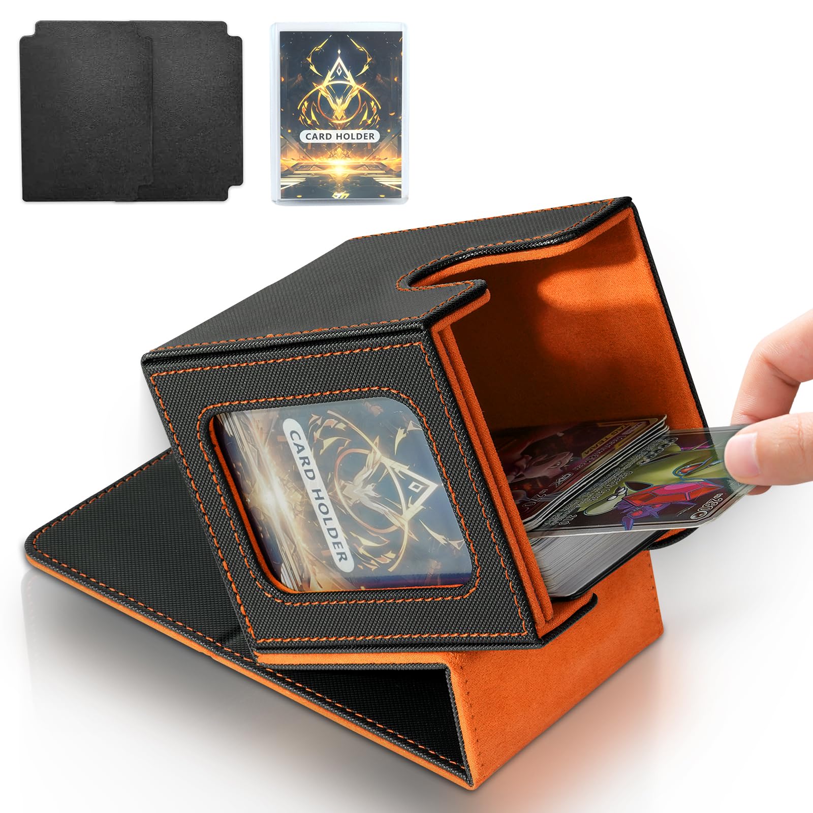 Jaffzora deck box with commander window for quick deck checks