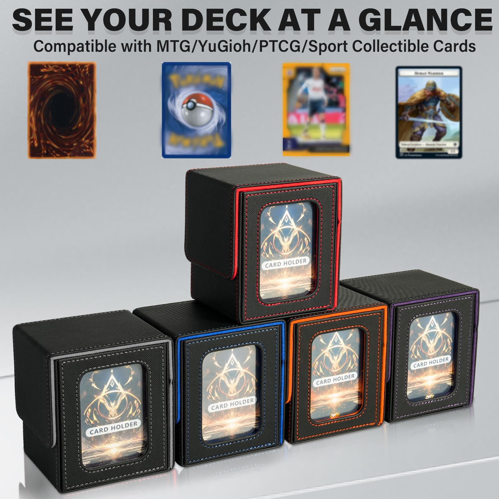 Jaffzora deck box magnetic closure securely seals the cards