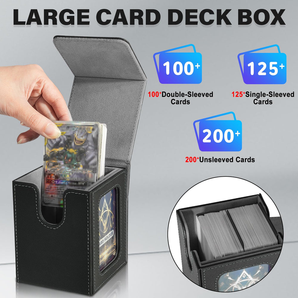 Jaffzora deck box demonstrates 100 double-sleeved capacity