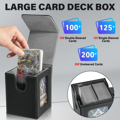 Jaffzora deck box demonstrates 100 double-sleeved capacity