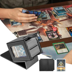 Jaffzora deck box interior with card holder for safe retrieval