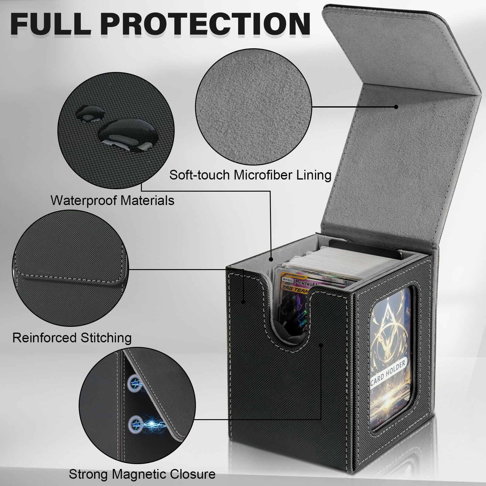 Jaffzora deck box includes two dividers for organization