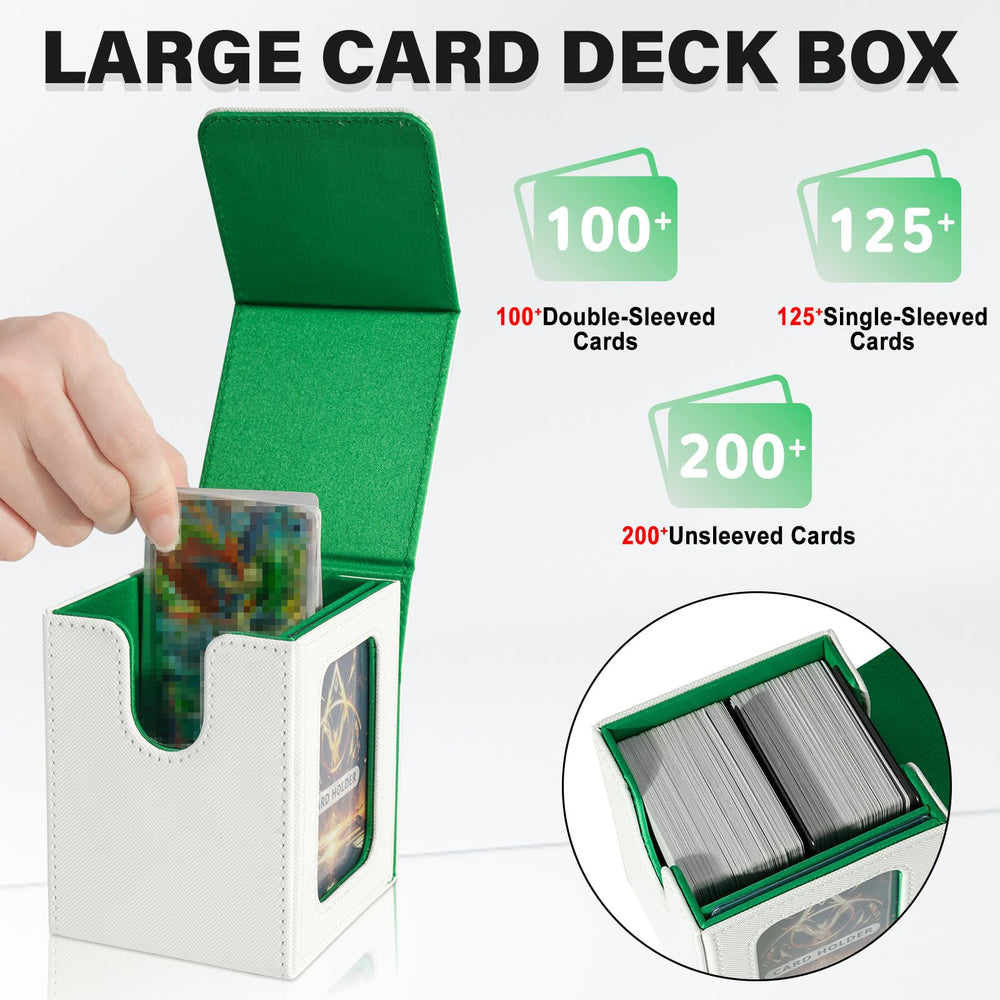 Jaffzora deck box with magnetic closure keeps cards secure during travel.