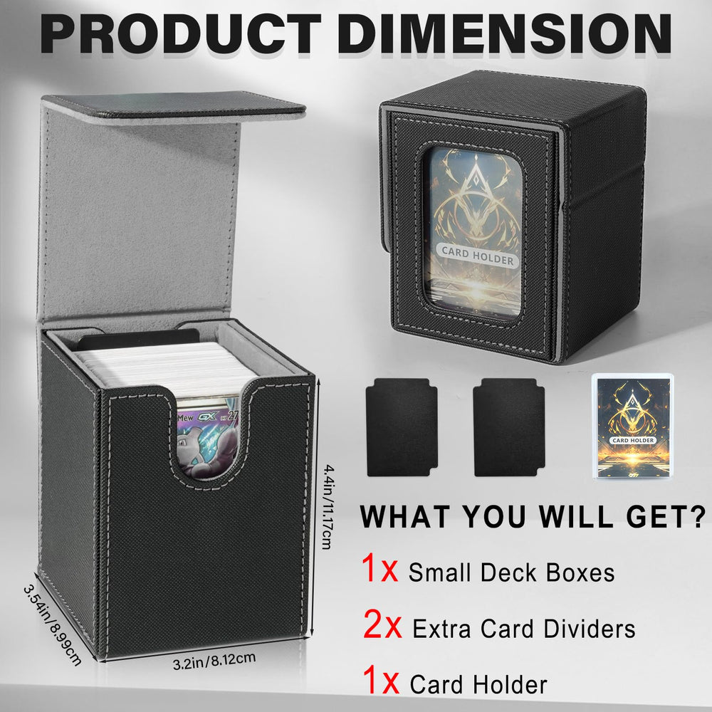 Jaffzora deck box open with flip-cover for fast card access