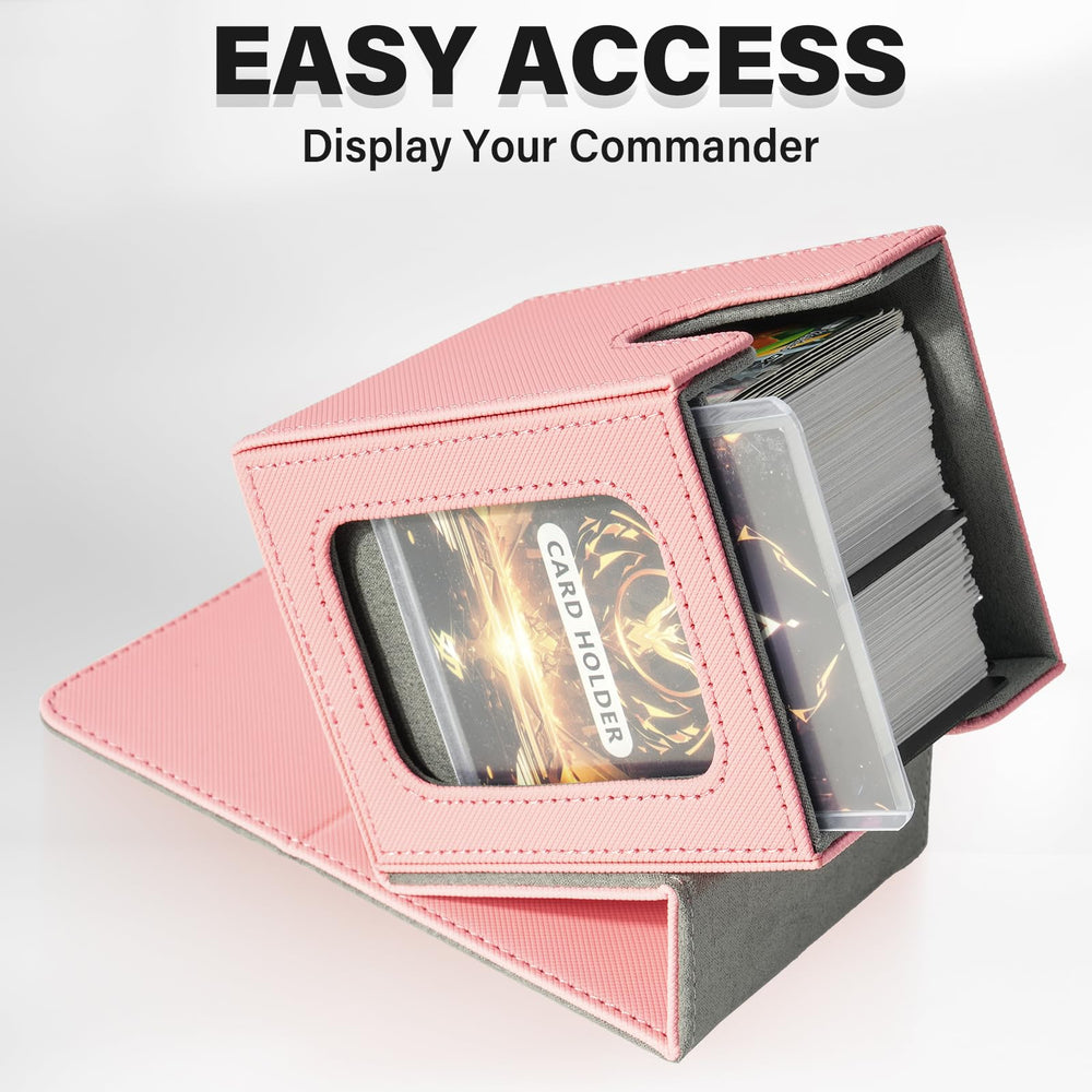 Jaffzora deck box pink and gray PU leather shell offers premium feel.