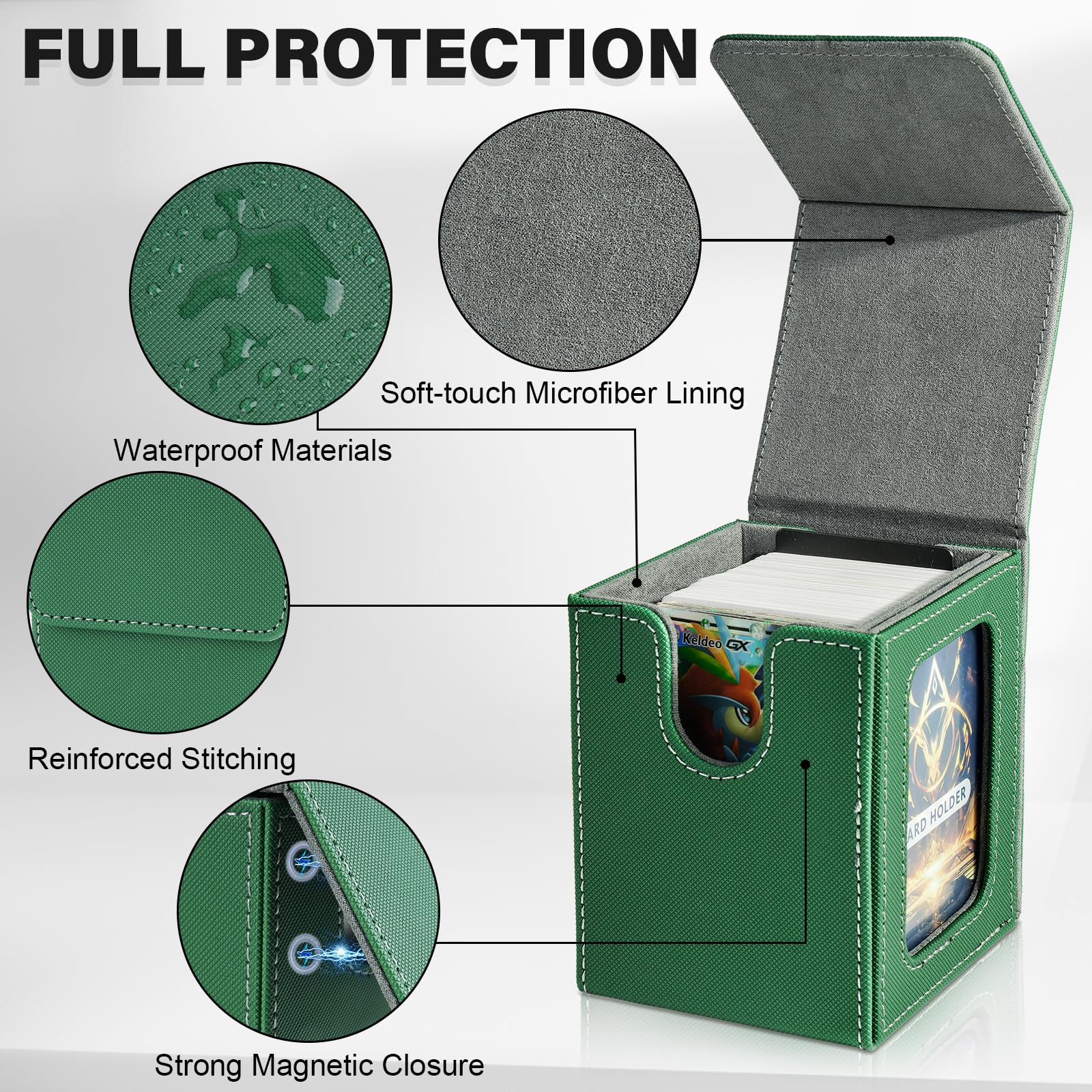 Jaffzora PU leather exterior protects cards with premium feel