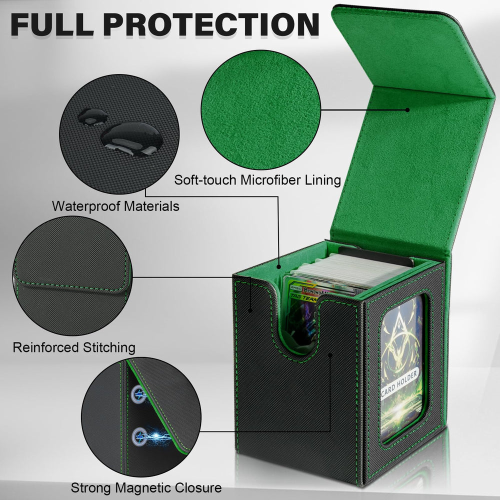 Jaffzora deck box features a U-shaped opening for easy card retrieval.