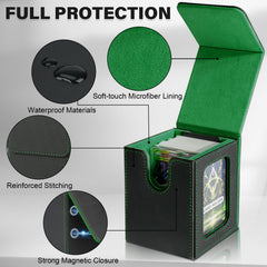 Jaffzora deck box features a U-shaped opening for easy card retrieval.