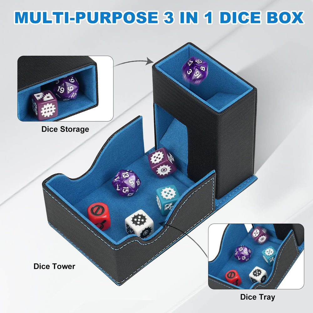 Foldable design of the Jaffzora Dice Roller Tower allows easy packing.