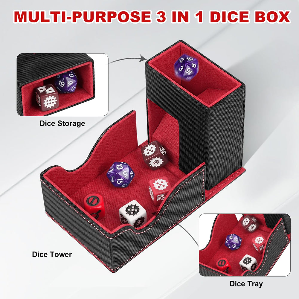 Jaffzora foldable leather dice tower folds flat for easy carry