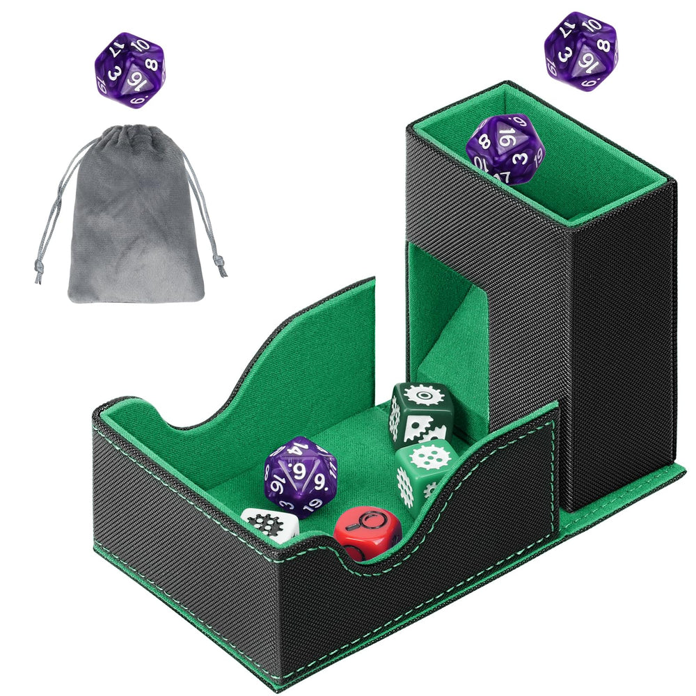 Jaffzora dice tower folded design; flat, portable setup for game nights.