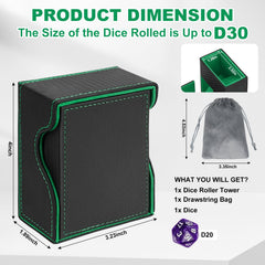 Jaffzora dice tower magnetic closure; secure lid protects dice between sessions.