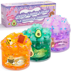 JAiiMen Slime Kit avocado cubes offer satisfying crunch for engaging sensory play.