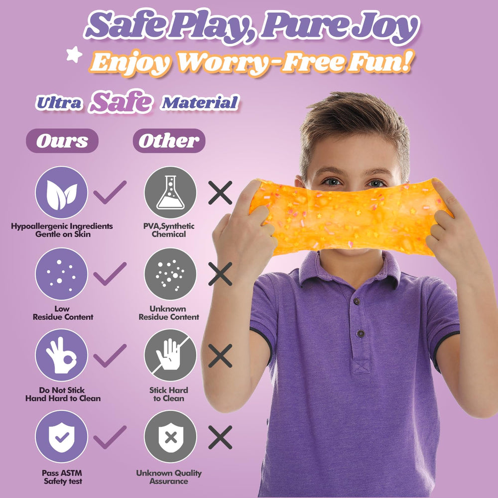 JAiiMen Slime Kit clear jelly slime offers tactile fun and stress relief.