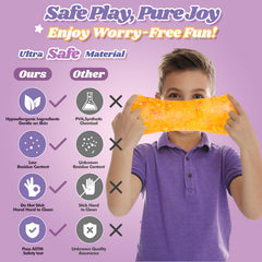 JAiiMen Slime Kit clear jelly slime offers tactile fun and stress relief.