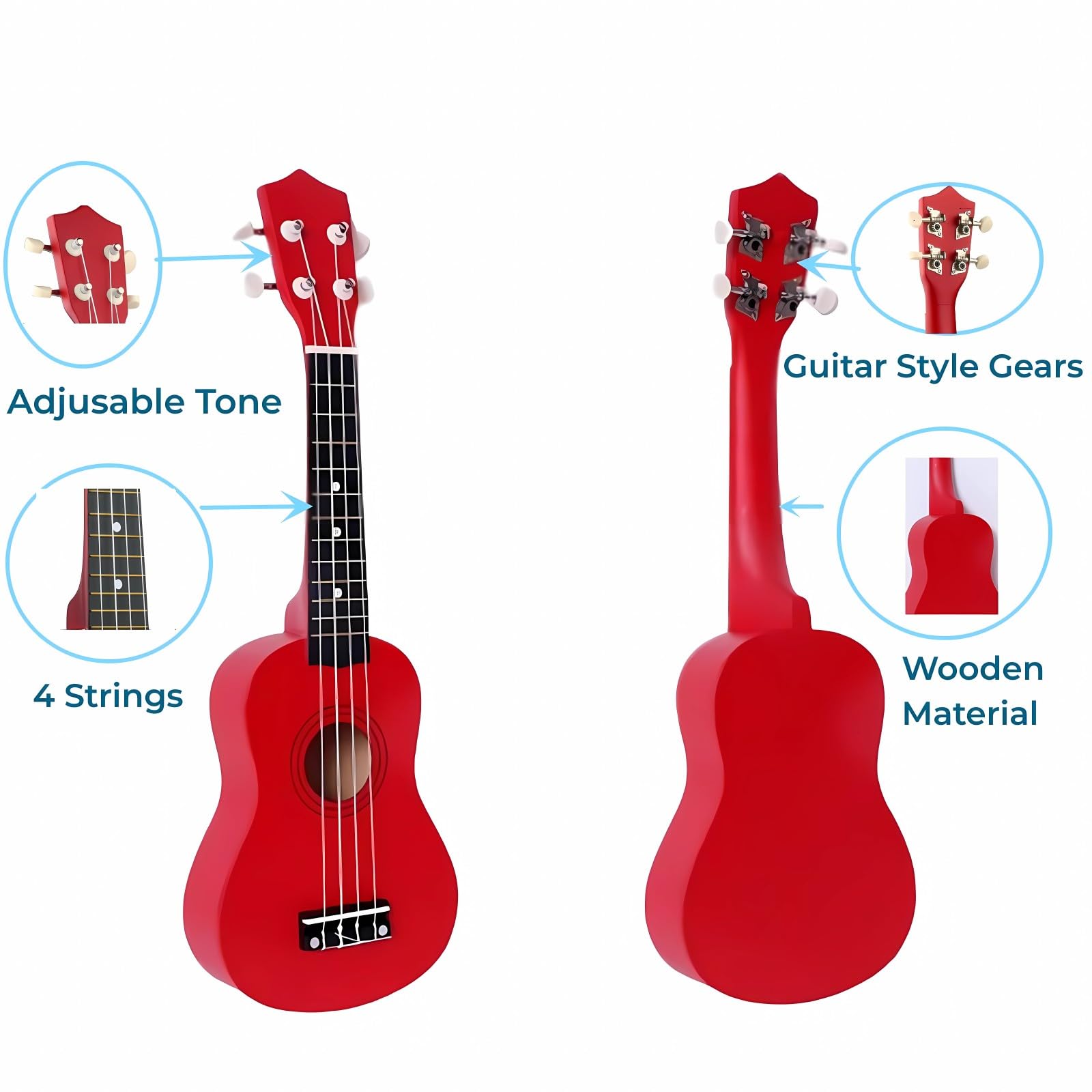 Jakeloo gift ready red guitar ideal for birthdays and holidays.