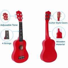 Jakeloo gift ready red guitar ideal for birthdays and holidays.