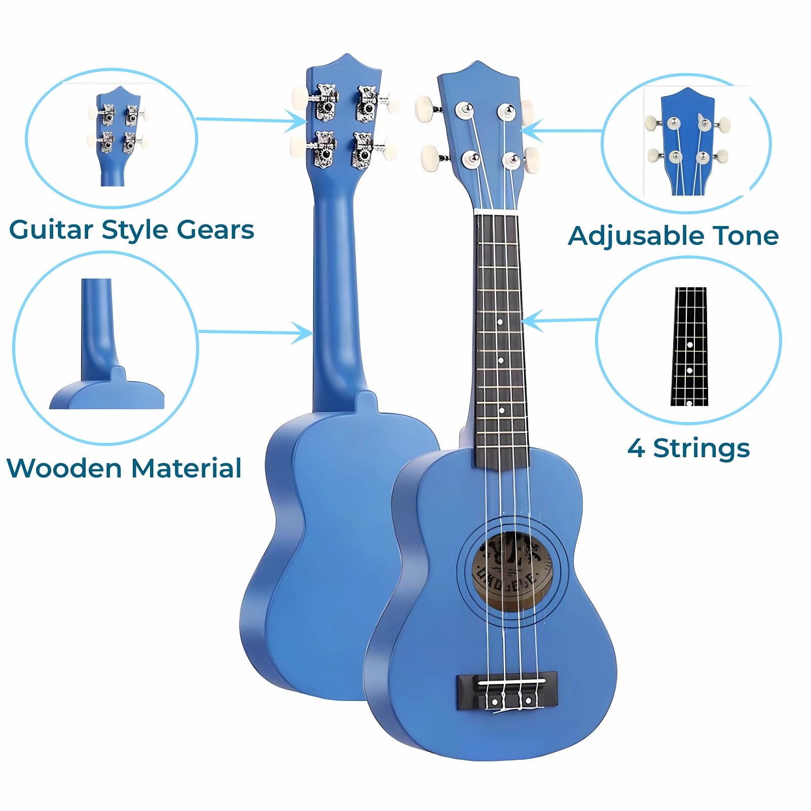 Jakeloo wooden-child guitar quality-music-toy supports creativity and confidence.