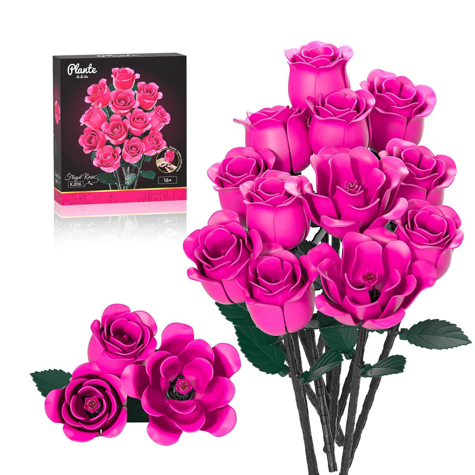 JAKI 12 pink rose bouquet heart box base for a romantic centerpiece