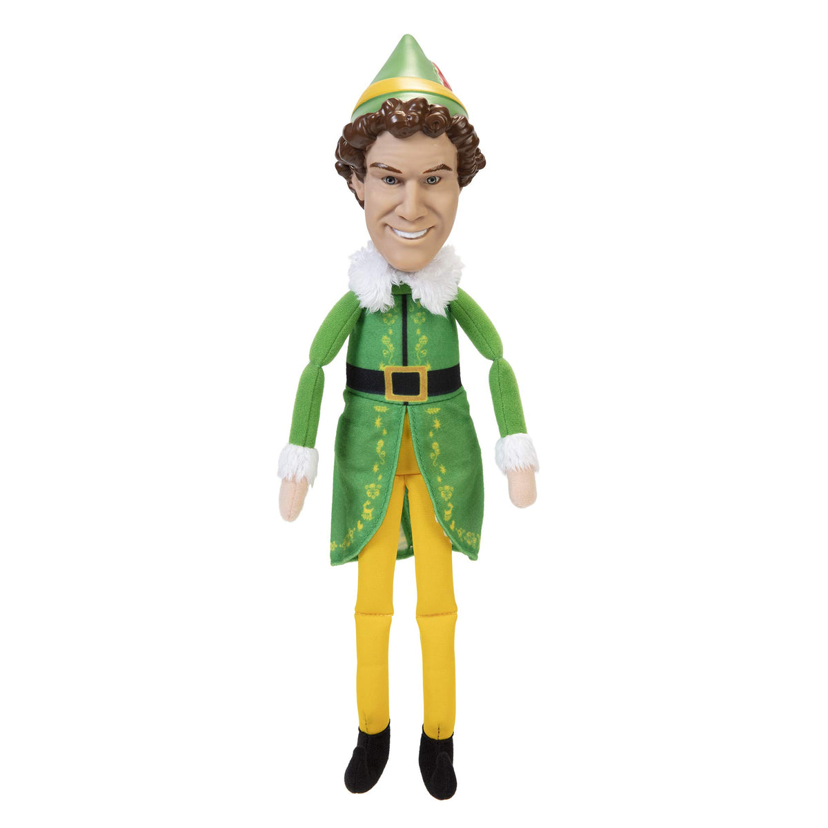 Jakks Pacific Buddy the Elf plush stands 12 inches tall for shelf display.