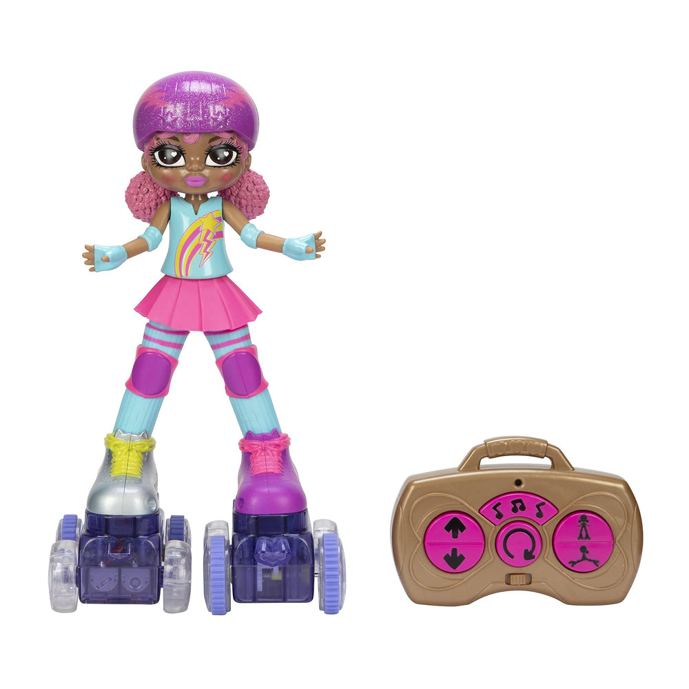 Lightning Luna performs 360-degree spins for dynamic pretend skating.