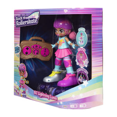 The 10-inch Lightning Luna figure fits easily on shelves.