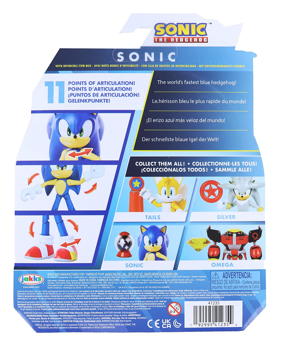 Jakks Pacific Sonic figure in Invincible Box packaging for collectors.