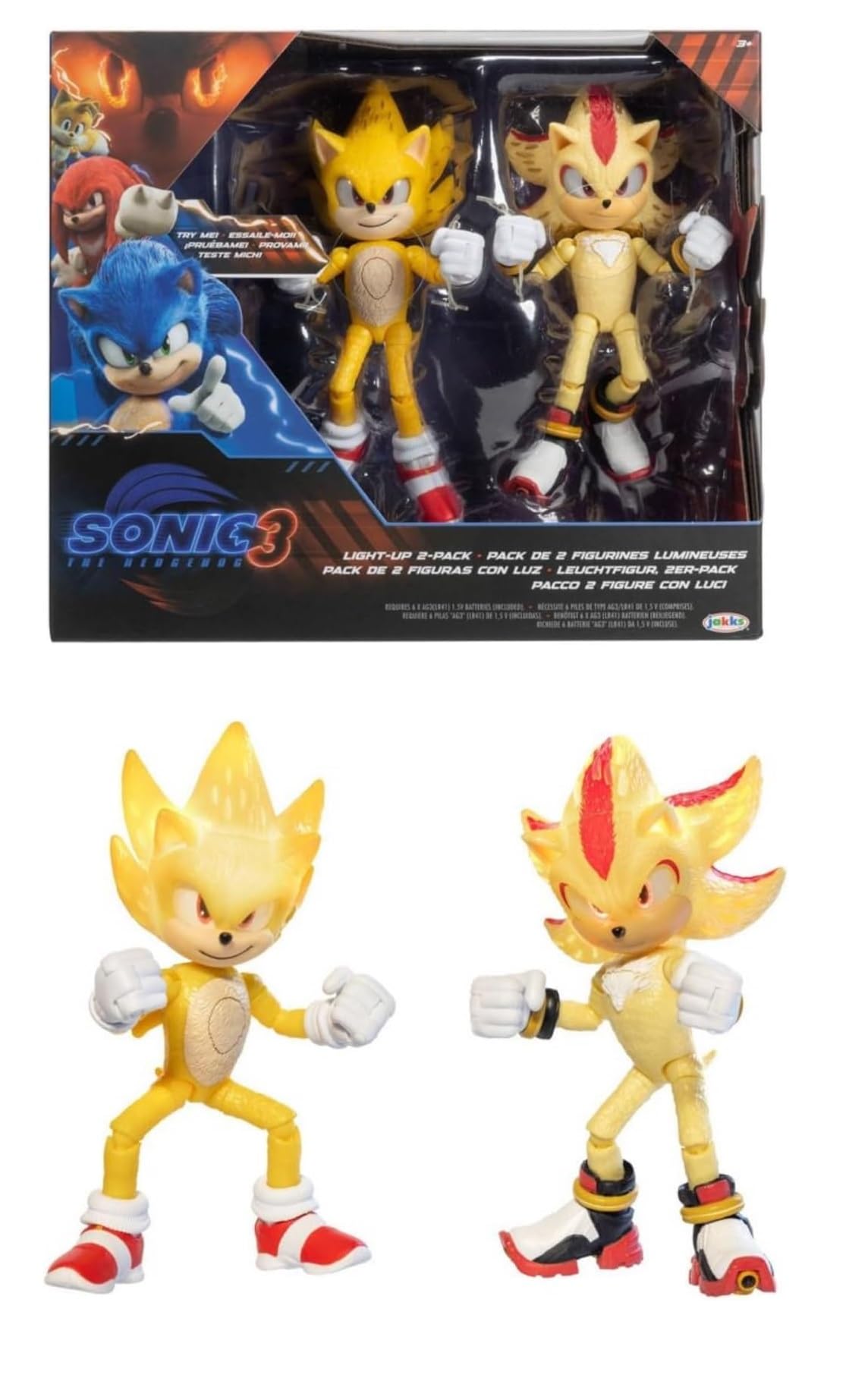 Jakks Pacific Sonic Shadow light-up 2-pack with glowing eyes for dramatic display