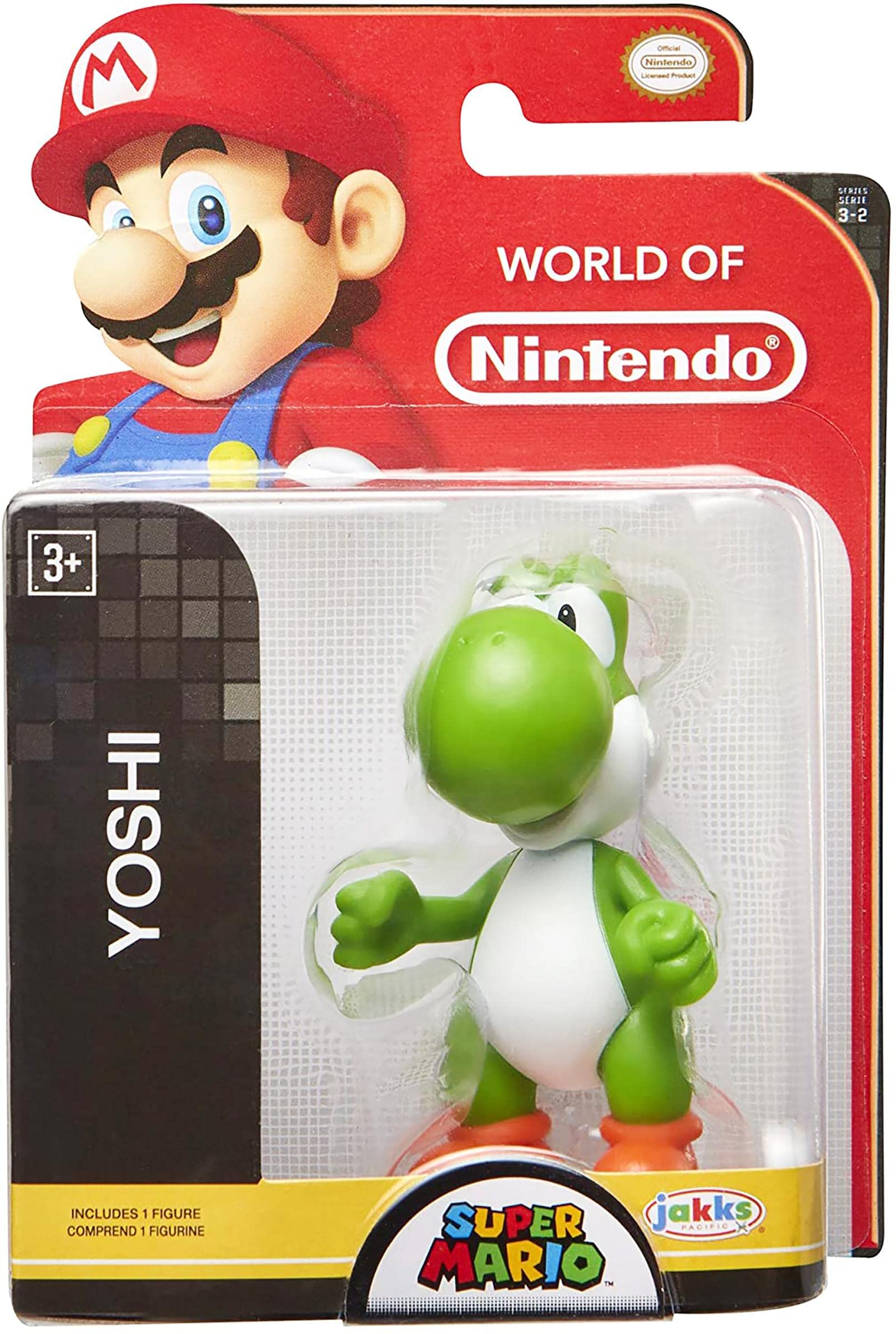 Yoshi mini figure from JAKKS Pacific shows up to four articulation points for versatile posing.