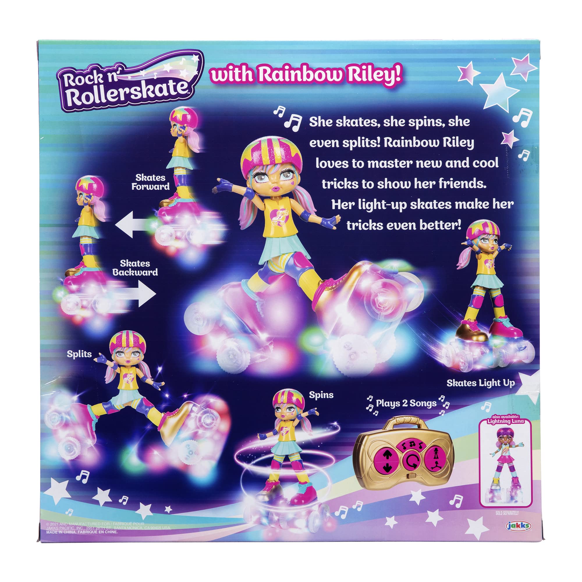 Close up of the light up wheels while Rainbow Riley skates