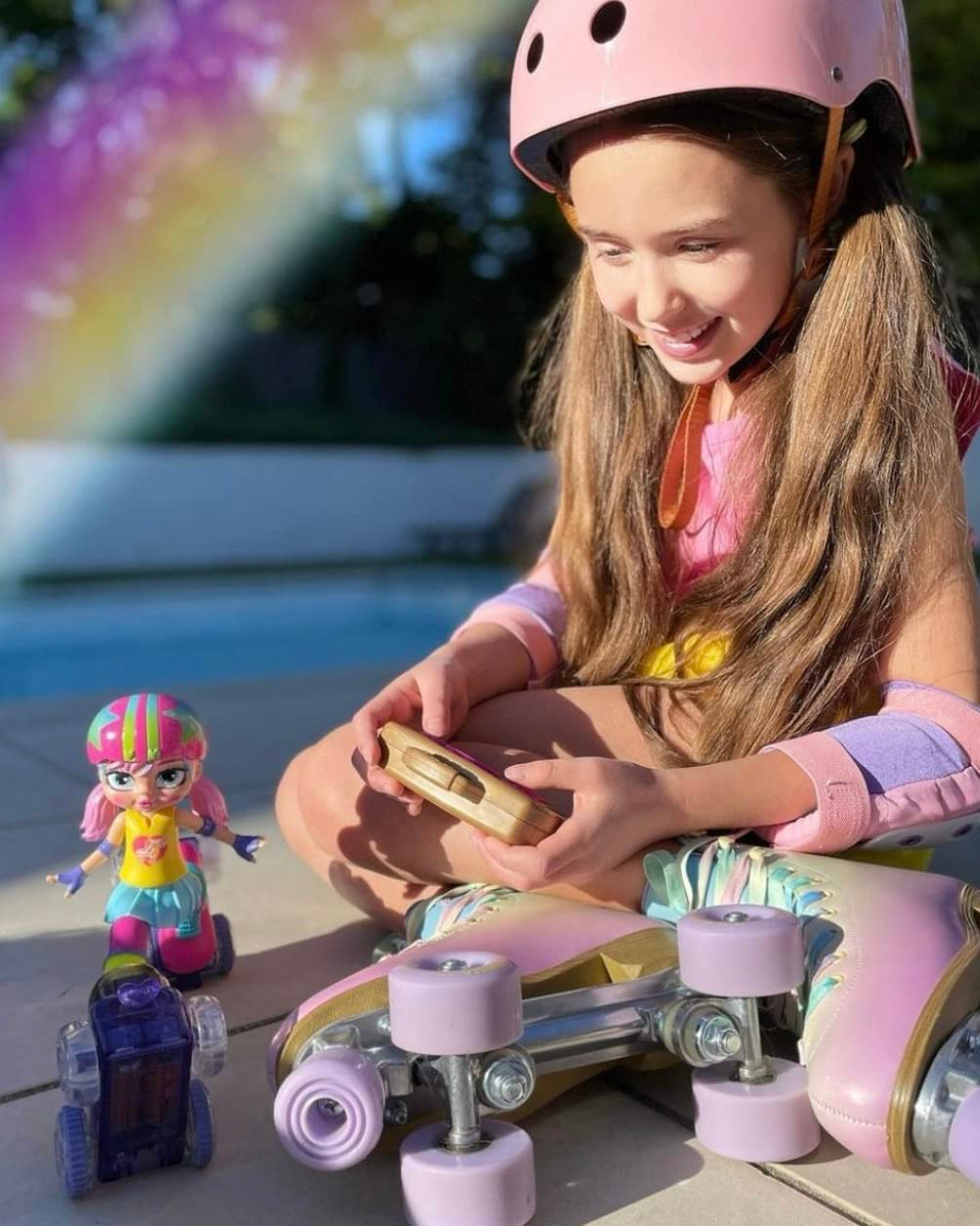 Remote boom box shaped controller included with Rainbow Riley