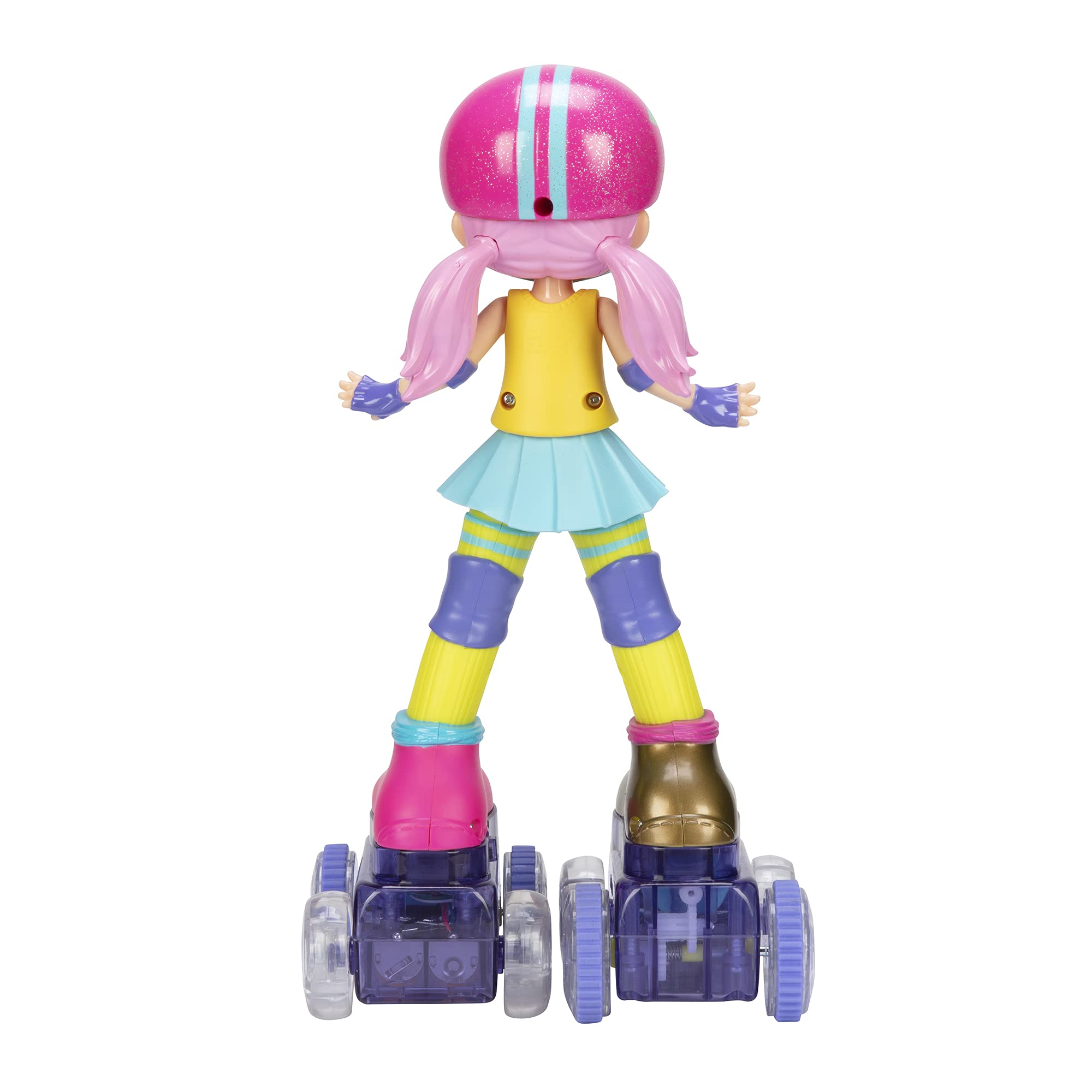 Rainbow Riley in a splits pose during energetic motion
