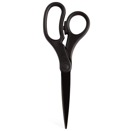 JAM Paper precision scissors with ergonomic black handle for comfortable cutting.