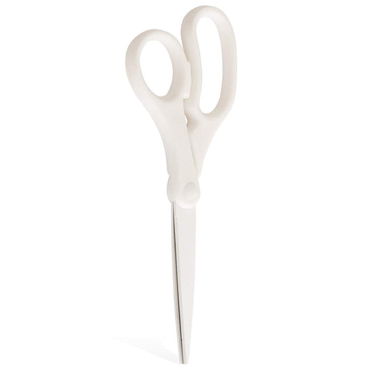 JAM Paper 8-inch scissors showing stainless steel blades for versatile cutting