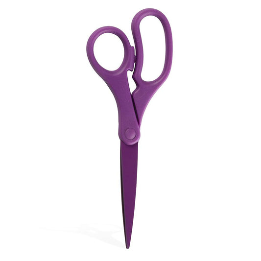 JAM Paper 8-inch purple precision scissors with ergonomic handle for comfortable cutting