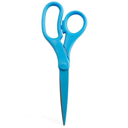 JAM Paper blue 8-inch precision scissors for versatile cutting.