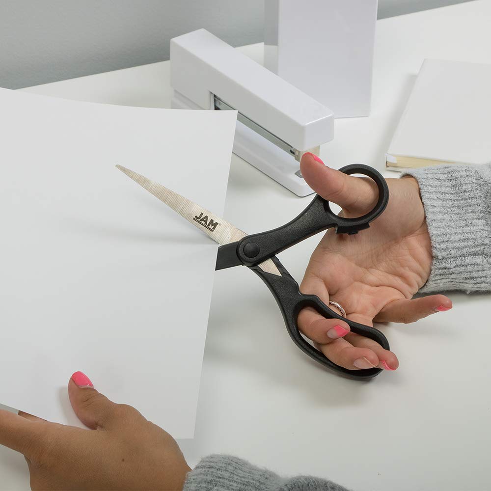 JAM Paper precision scissors cut paper, cardstock, fabrics and more.