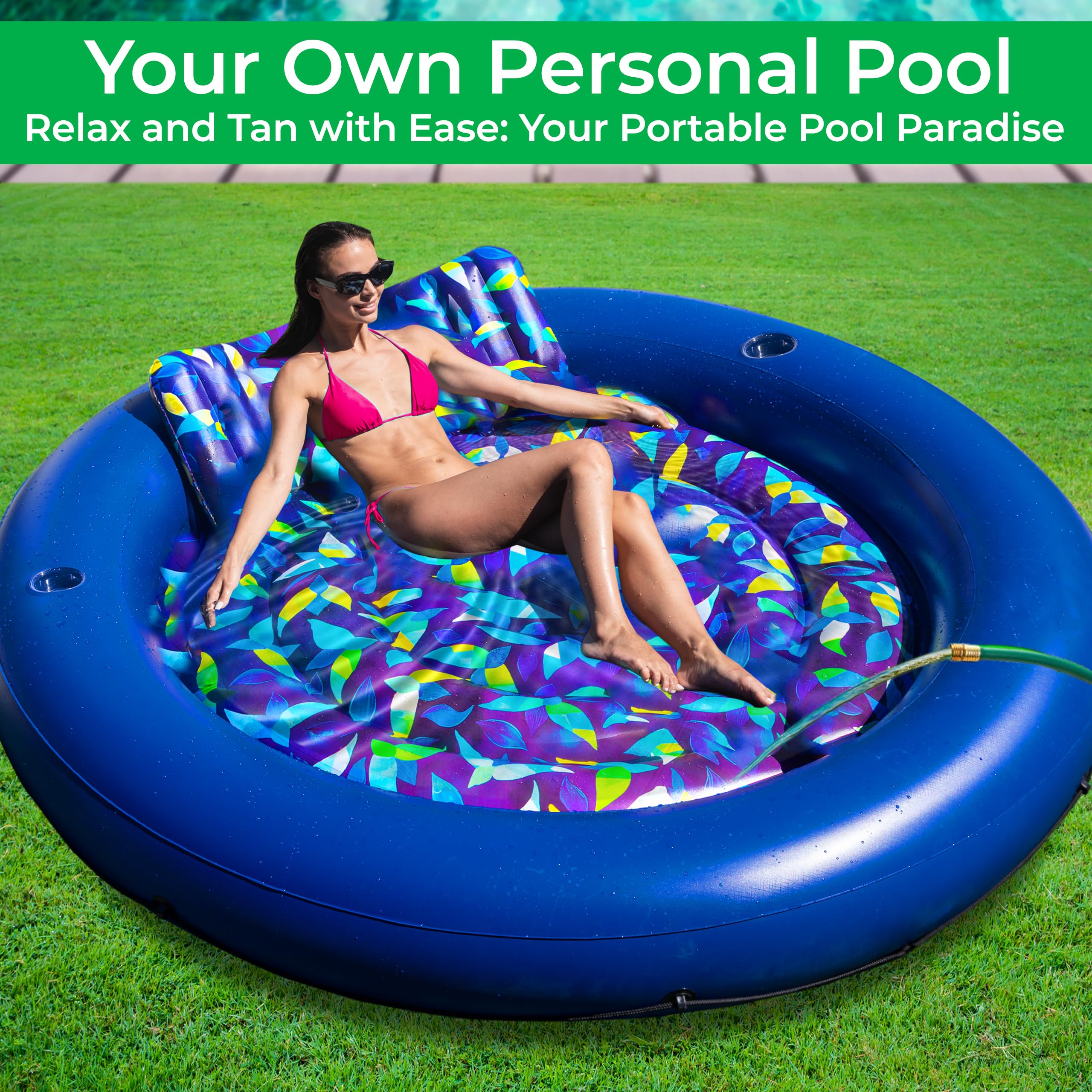 JAMBO all-in-one pool design doubles as a float and sun chair.