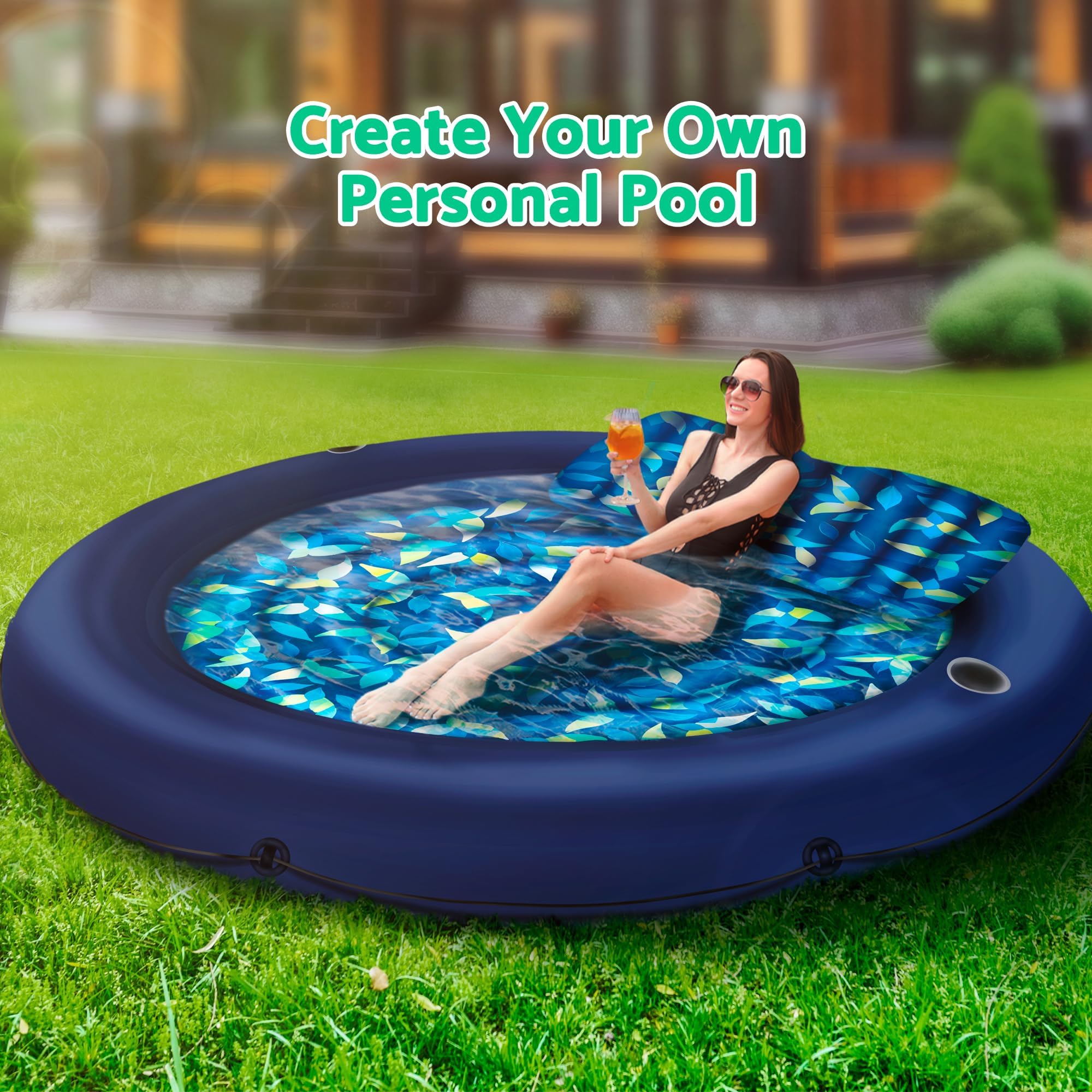 JAMBO versatile outdoor pool lounger for backyard, lake, or beach activities.