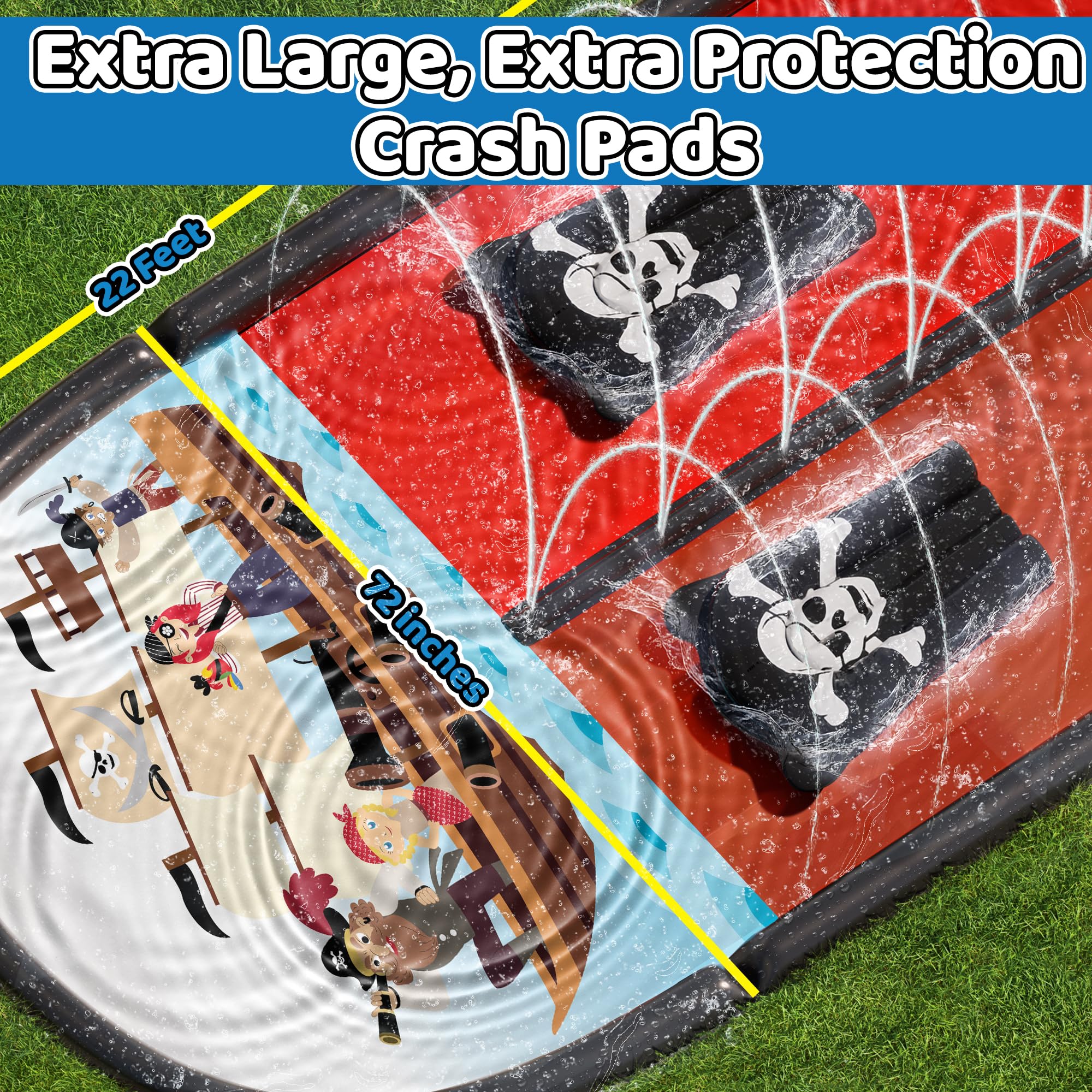 JAMBO inflatable bumpers keep kids safe and contained on the slide