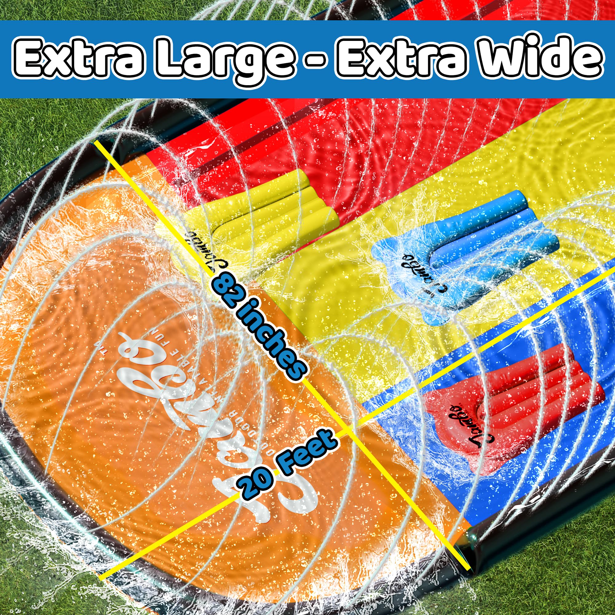 JAMBO 3-lanes slide tri-play setup promotes friendly races