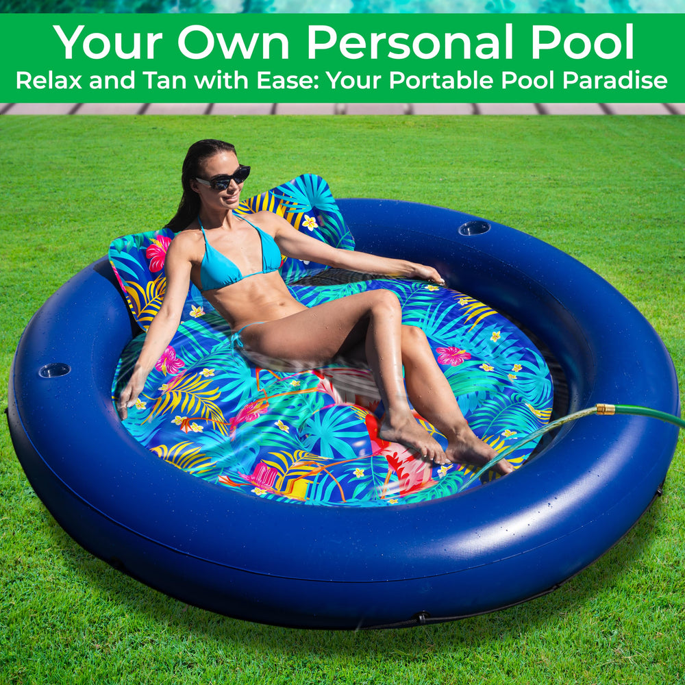 JAMBO ribbed air cushion base adds comfort for extended lounging.