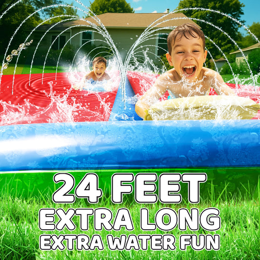 JAMBO sprinkler holes along the slide delivering even coverage