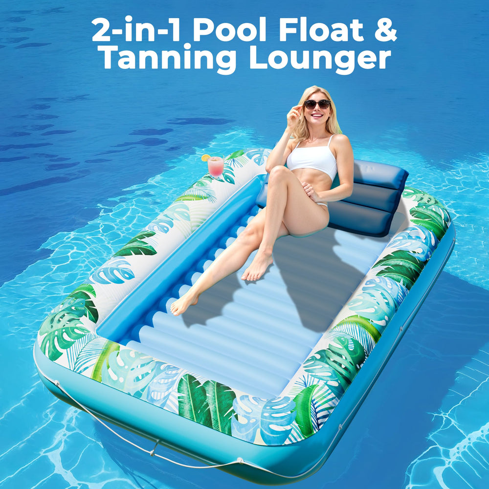 JAMBO water-fillable cooling pool lounger helps you stay refreshed.