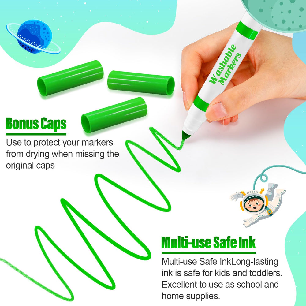 Jamlaugh washable ink markers for kids easy to wash off hands and clothes