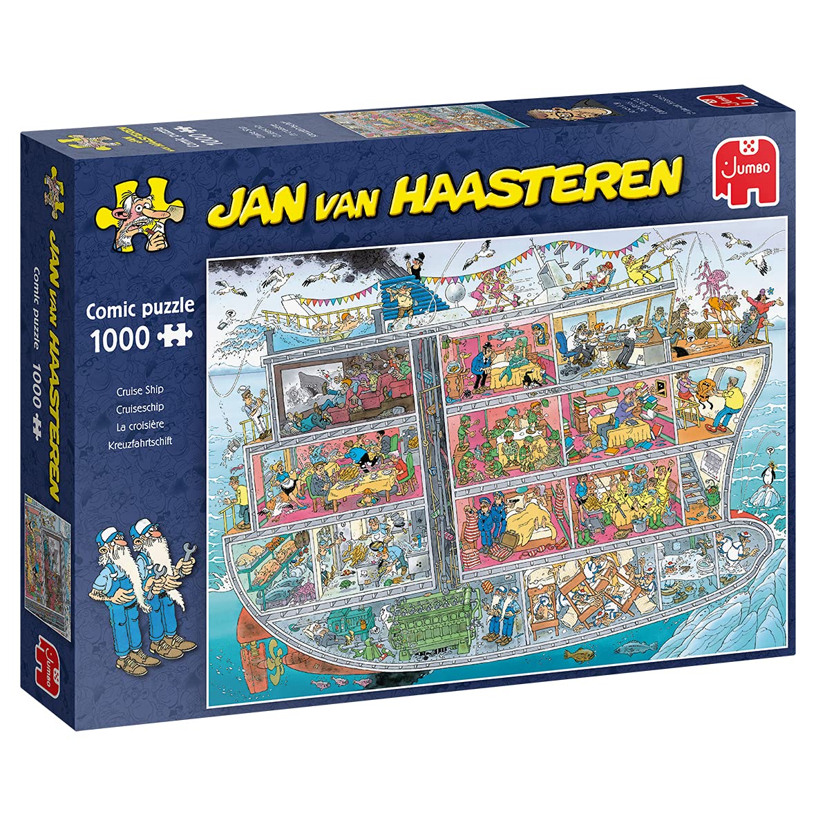 Jan van Haasteren Cruise Ship puzzle cover with lively chaos