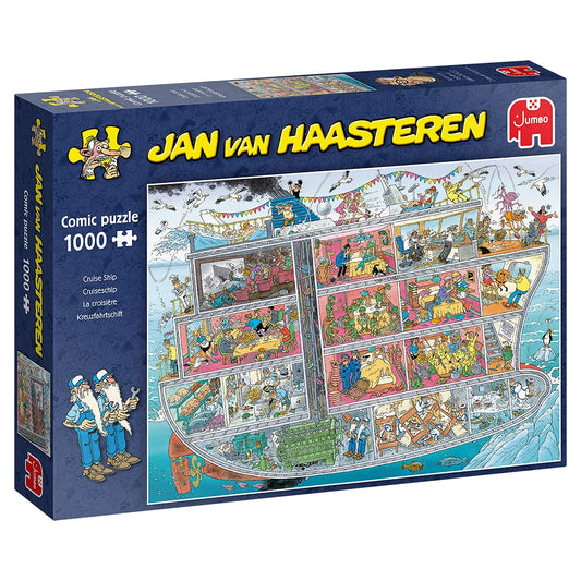 Jan van Haasteren Cruise Ship puzzle cover with lively chaos