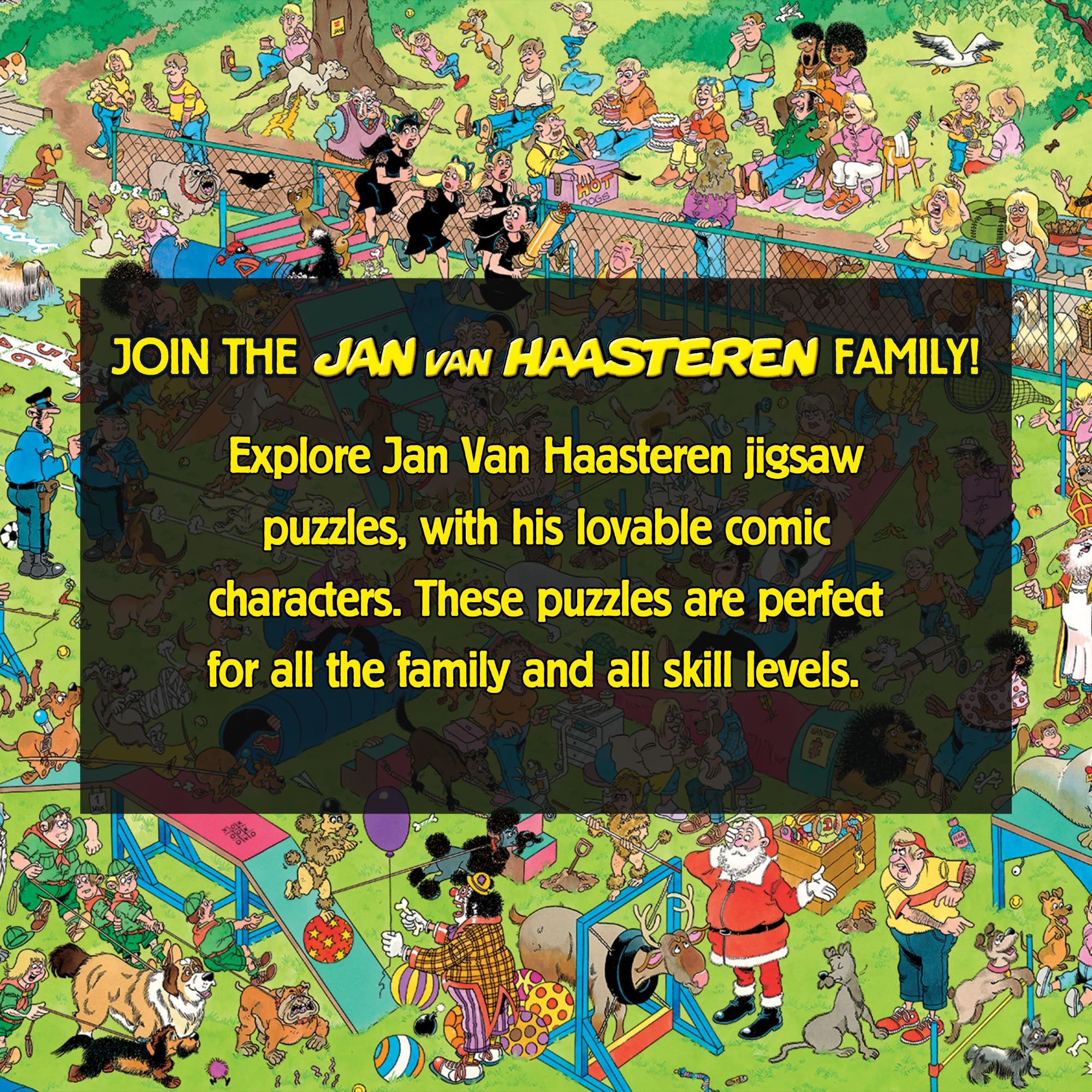 Jan van Haasteren Dog Parkour detailed artwork invites careful inspection.