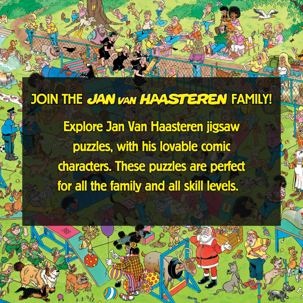 Jan van Haasteren Dog Parkour detailed artwork invites careful inspection.